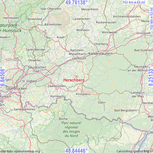 Herschberg on map