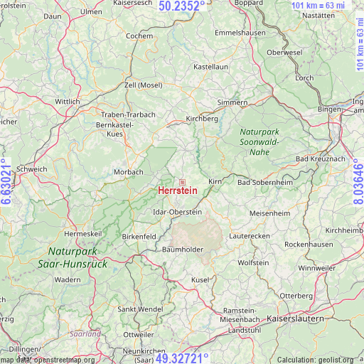 Herrstein on map