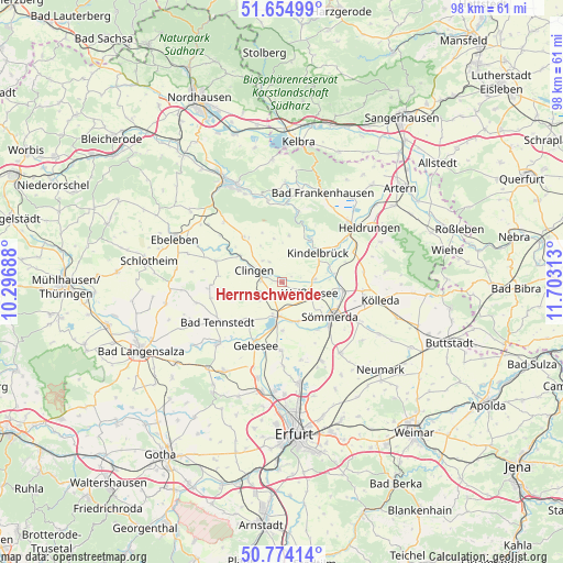 Herrnschwende on map
