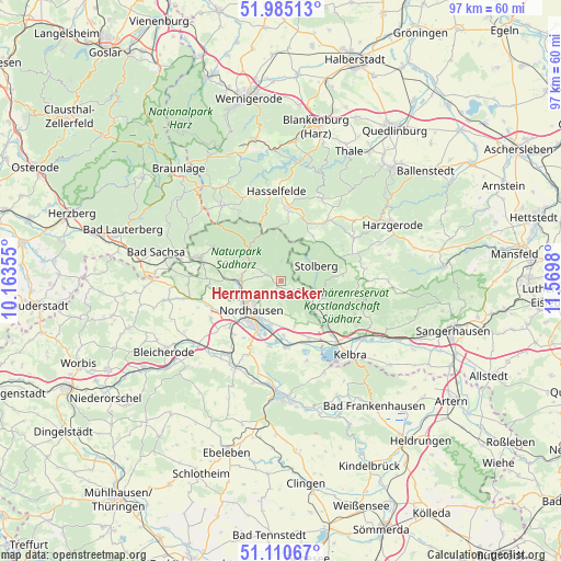 Herrmannsacker on map