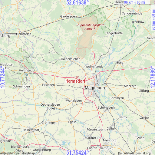 Hermsdorf on map