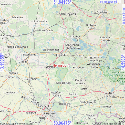 Hermsdorf on map