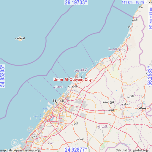Umm Al Quwain City on map