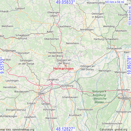 Hermaringen on map