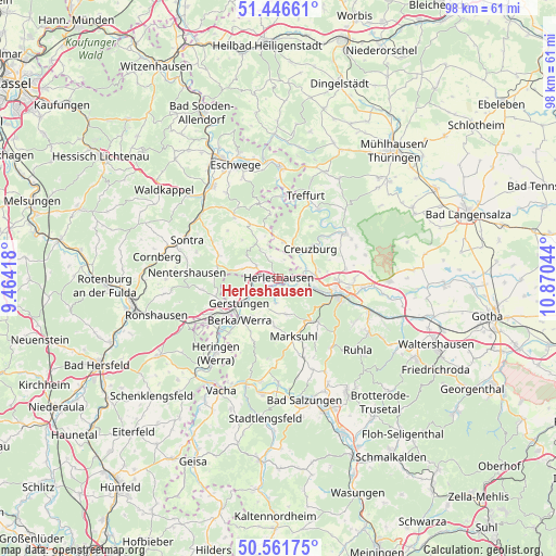 Herleshausen on map