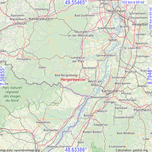 Hergersweiler on map