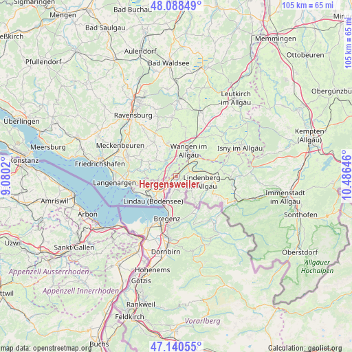 Hergensweiler on map