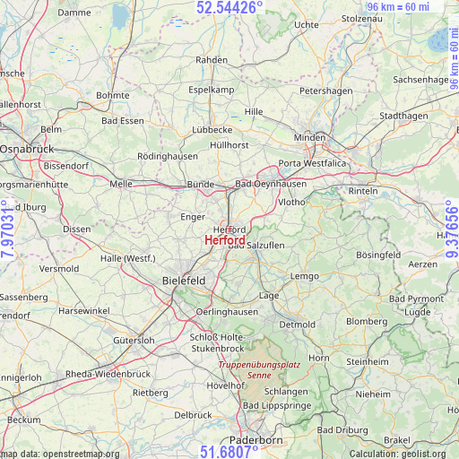 Herford on map