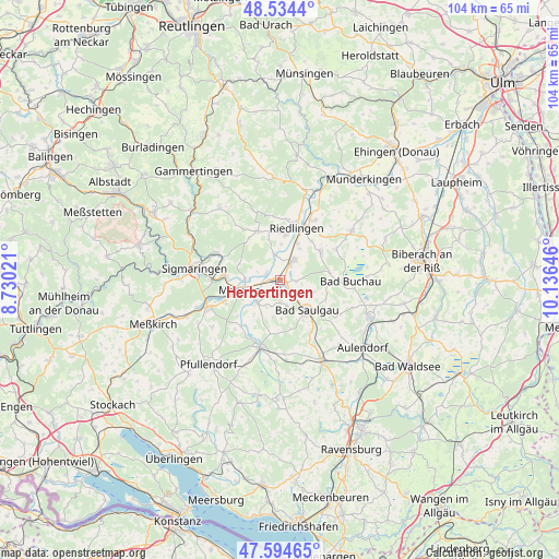 Herbertingen on map