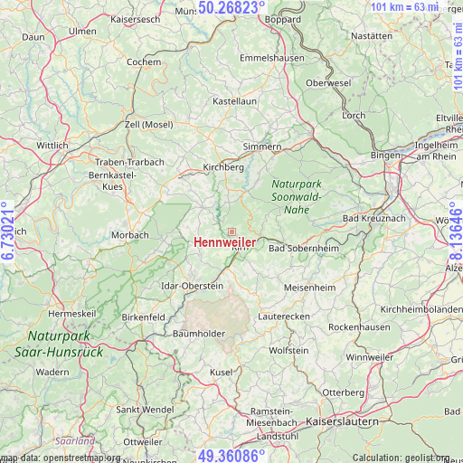 Hennweiler on map
