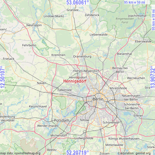 Hennigsdorf on map
