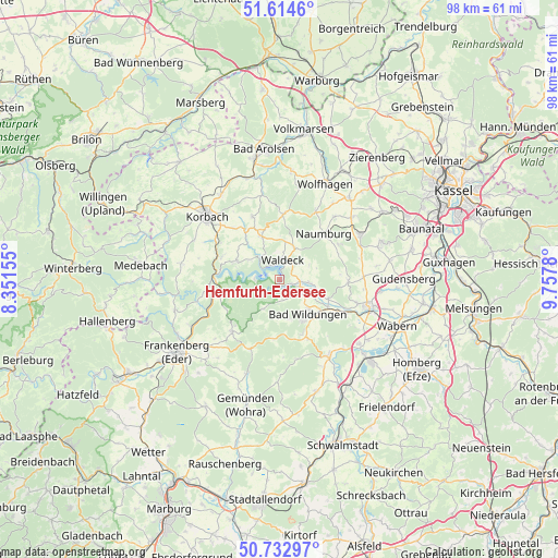 Hemfurth-Edersee on map