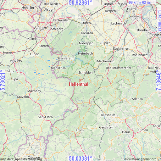 Hellenthal on map