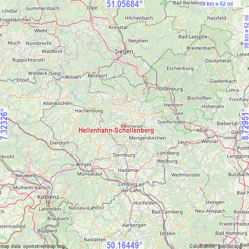 Hellenhahn-Schellenberg on map