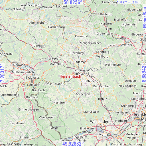 Heistenbach on map