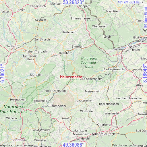Heinzenberg on map