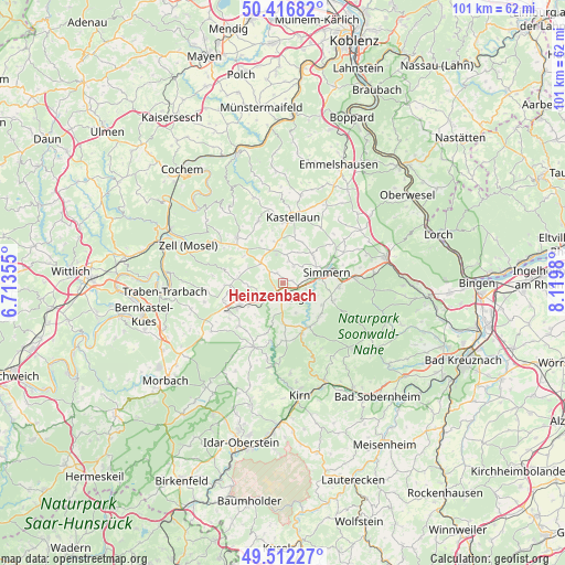 Heinzenbach on map