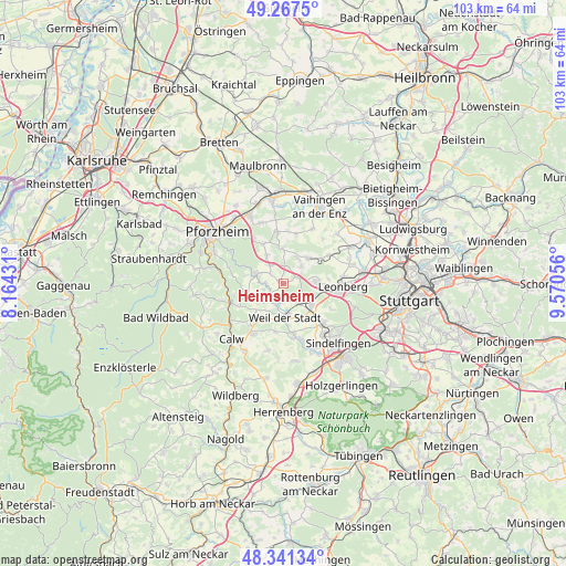 Heimsheim on map