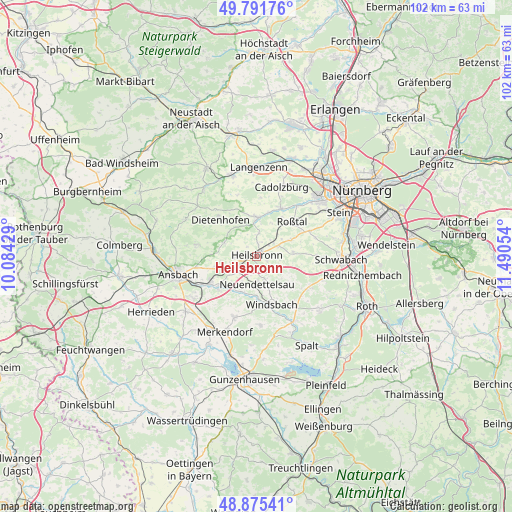 Heilsbronn on map