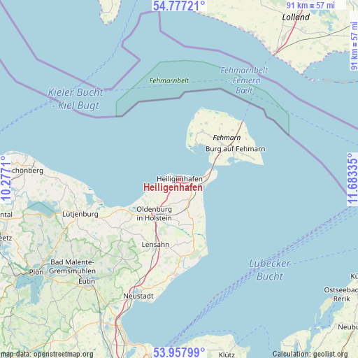 Heiligenhafen on map