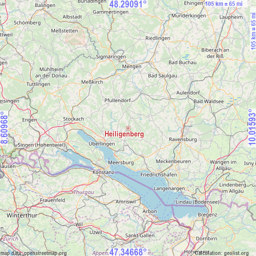Heiligenberg on map