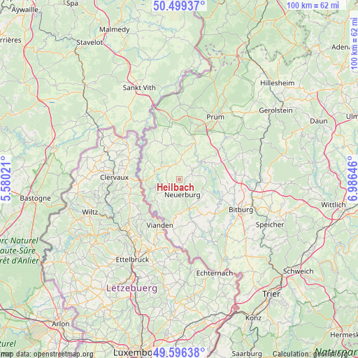Heilbach on map