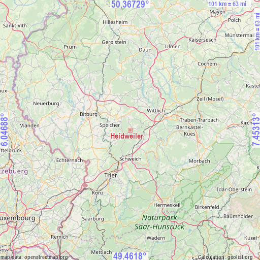 Heidweiler on map