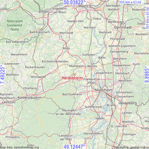 Heidesheim on map
