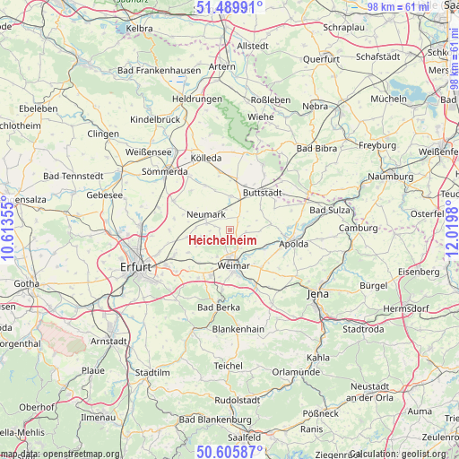 Heichelheim on map