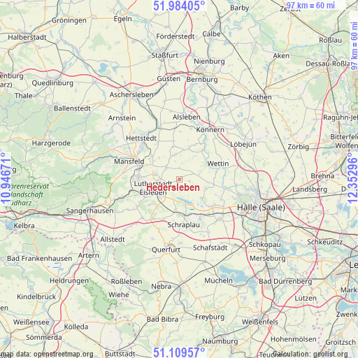 Hedersleben on map