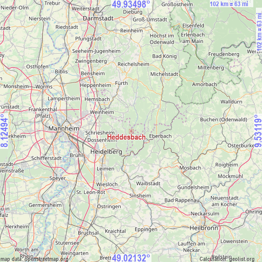 Heddesbach on map
