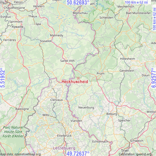 Heckhuscheid on map