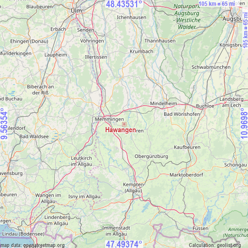 Hawangen on map