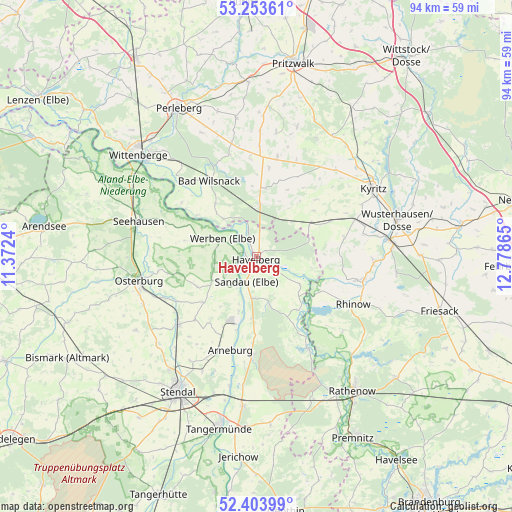 Havelberg on map