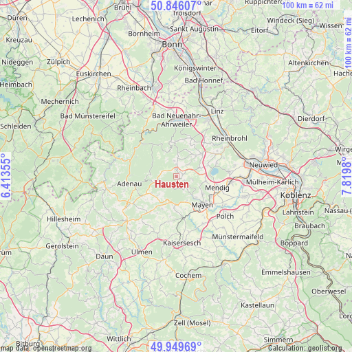 Hausten on map