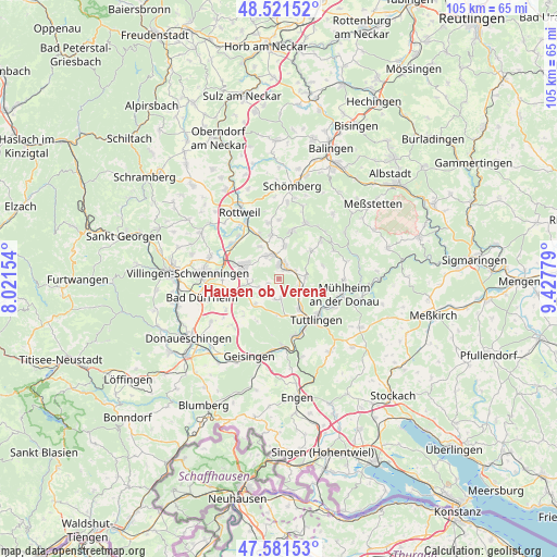 Hausen ob Verena on map