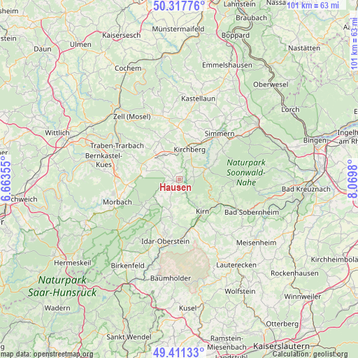 Hausen on map