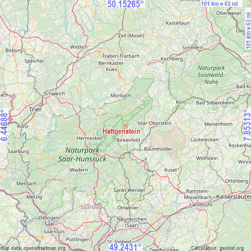 Hattgenstein on map