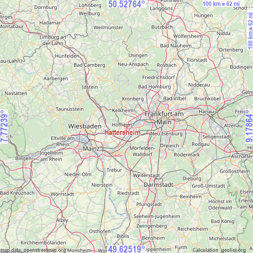 Hattersheim on map
