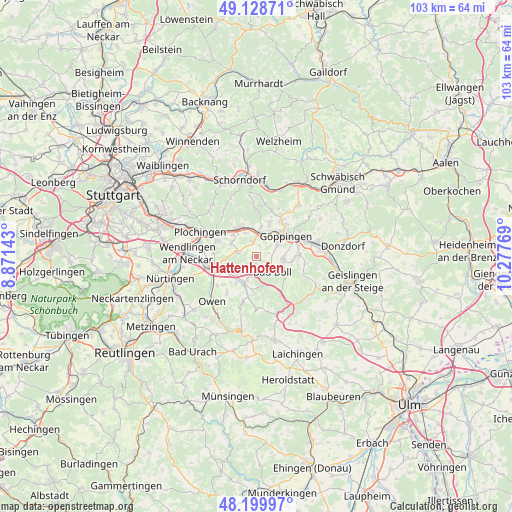 Hattenhofen on map
