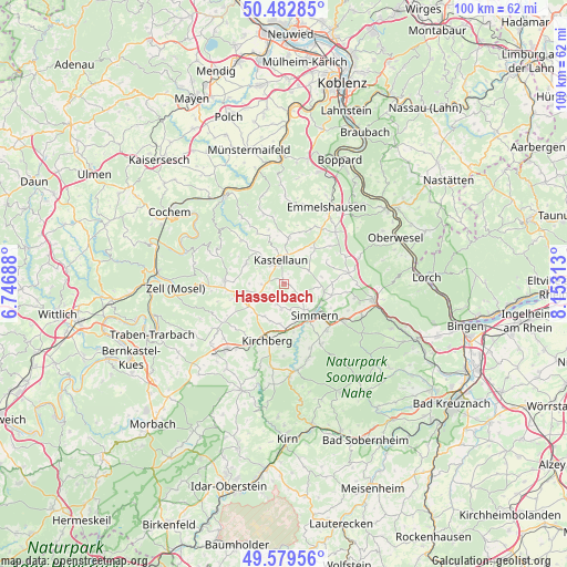 Hasselbach on map