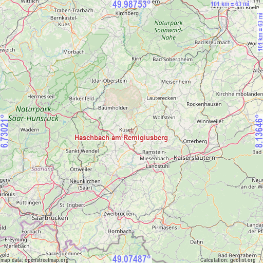 Haschbach am Remigiusberg on map
