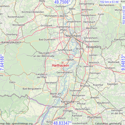 Harthausen on map