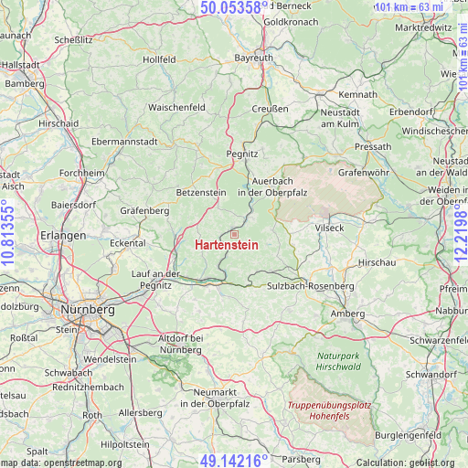 Hartenstein on map