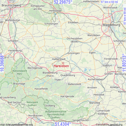 Harsleben on map