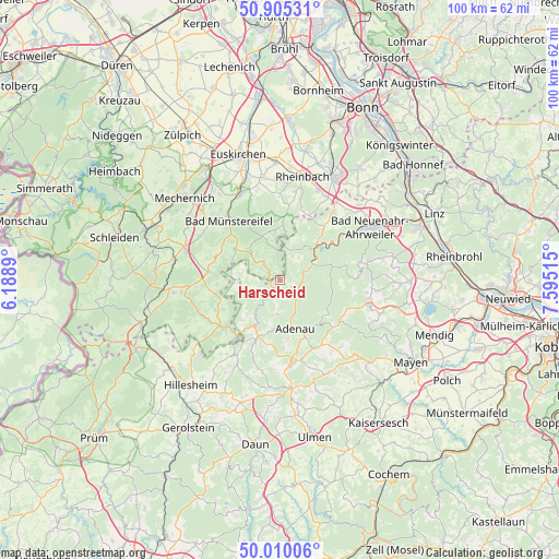 Harscheid on map