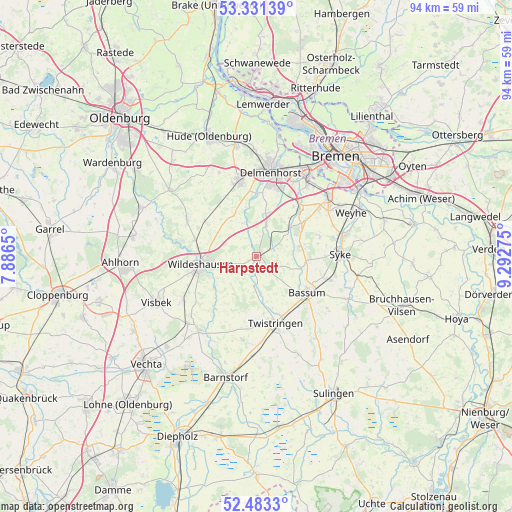 Harpstedt on map