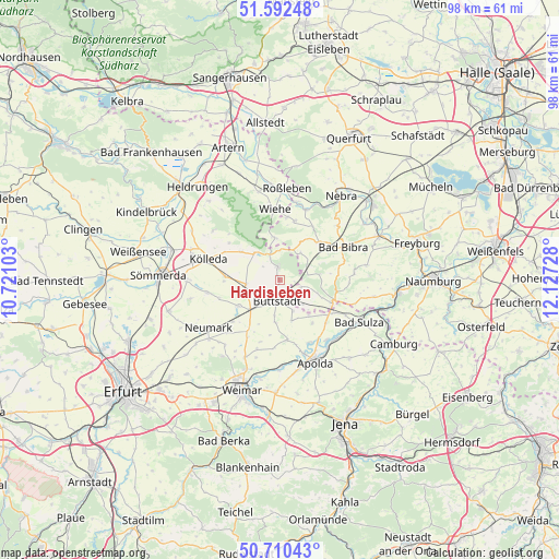 Hardisleben on map