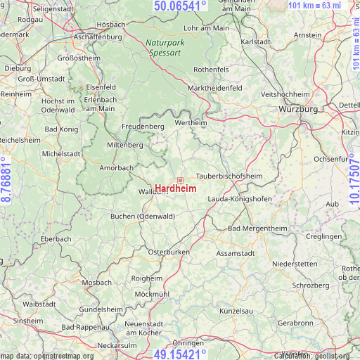 Hardheim on map