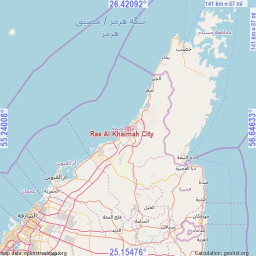 Ras Al Khaimah City on map